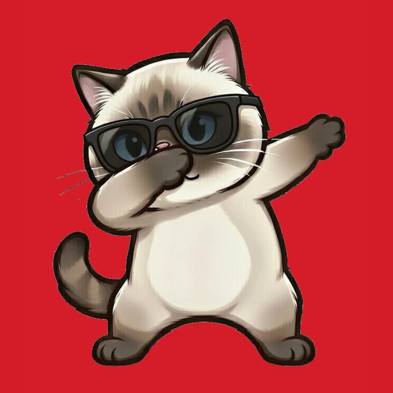 Dabbing Siamese Cat