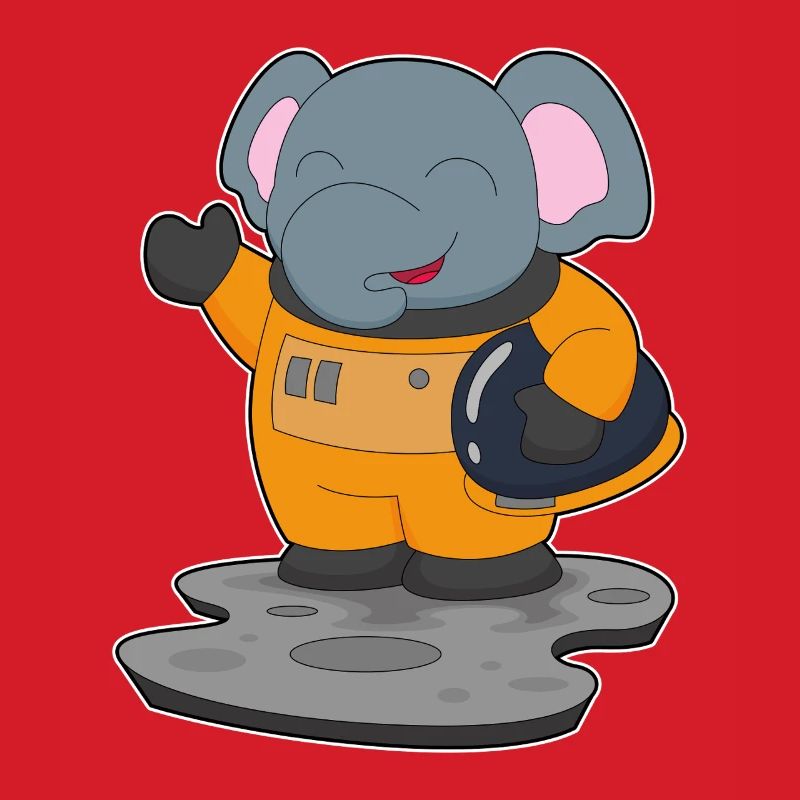 Astronaute éléphant spatial
