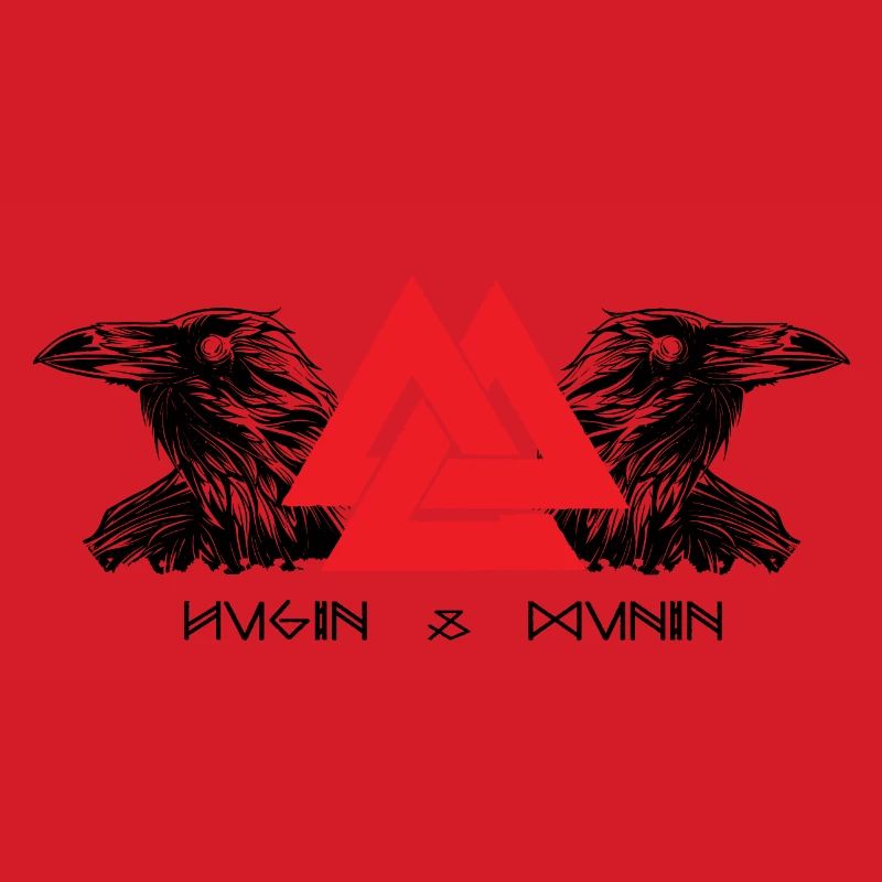 Hugin & Munin Vikings Odin's Ravens Celtic Design