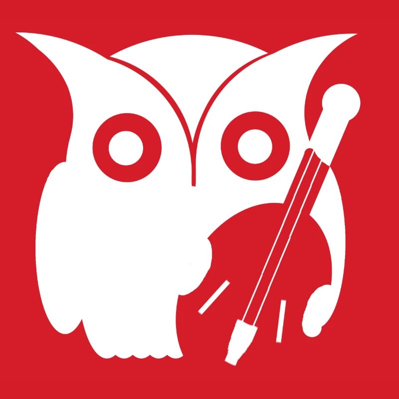 Eule mit Instrument