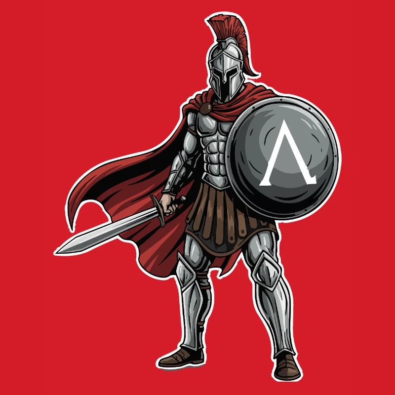 Hoplite Spartiate Lambda Bouclier Épée Mascotte