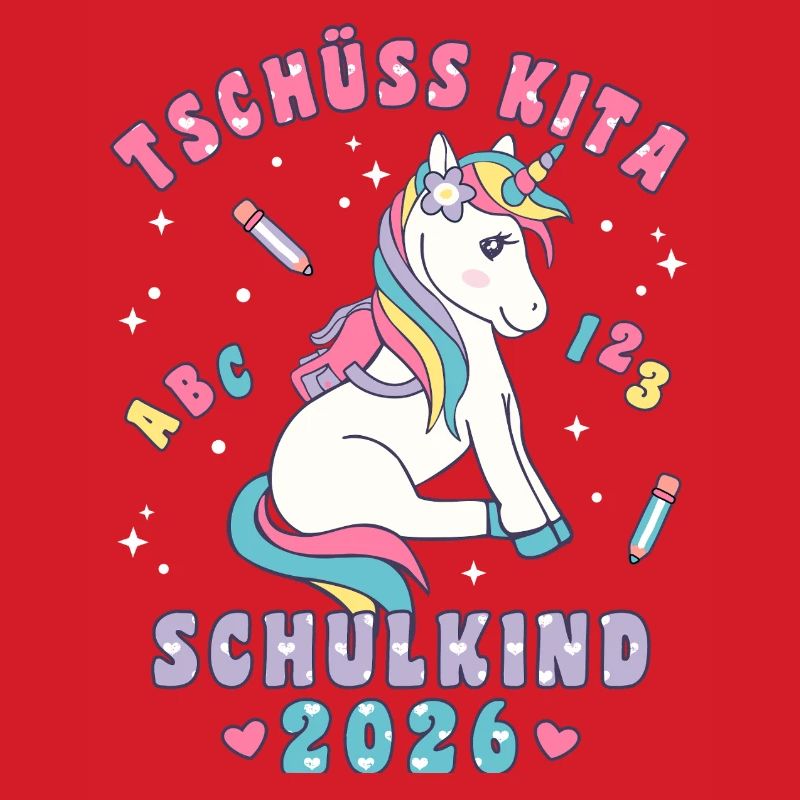 Schulkind 2026 Einschulung Einhorn Mädchen