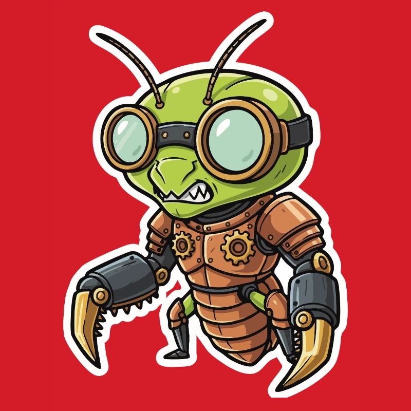 Praying Mantis Steampunk Copper Armor