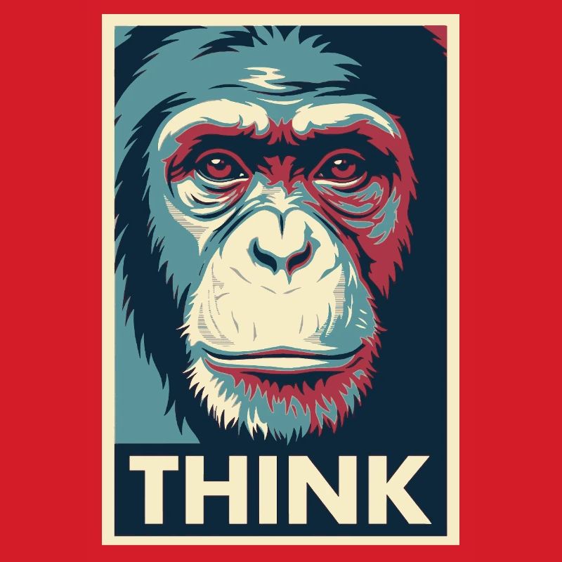 Affiche pop art Monkey Thinking