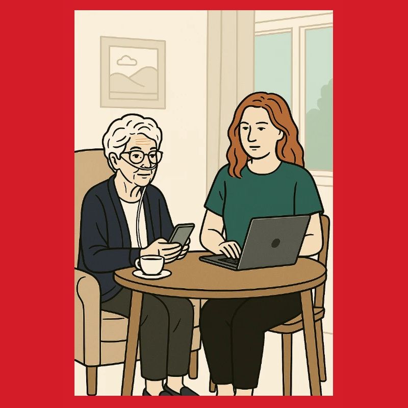 Generations at the table with technology