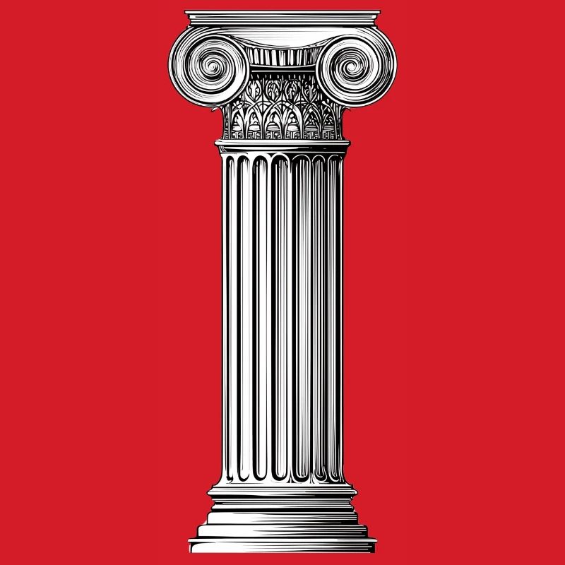 Greek Ionic Column – Minimalist Ancient Art