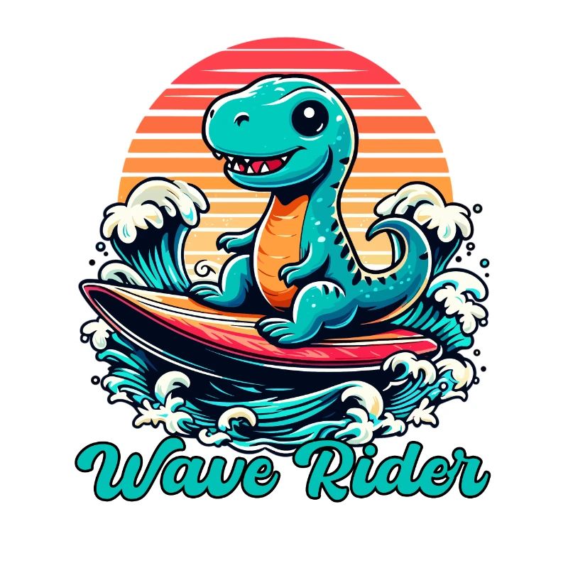 Mignon T-Rex Surfer Surfer Cadeau de surf