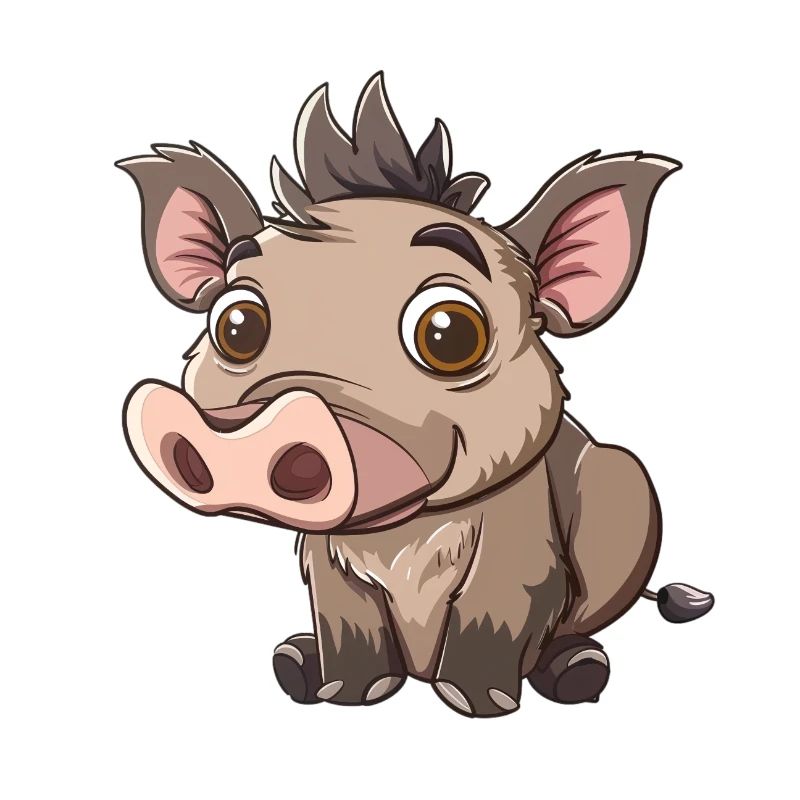Look de dessin animé mignon Warthog