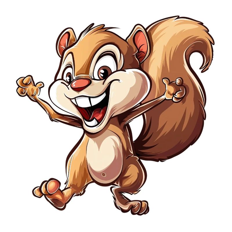 Fröhliches Eichhörnchen In Aktion