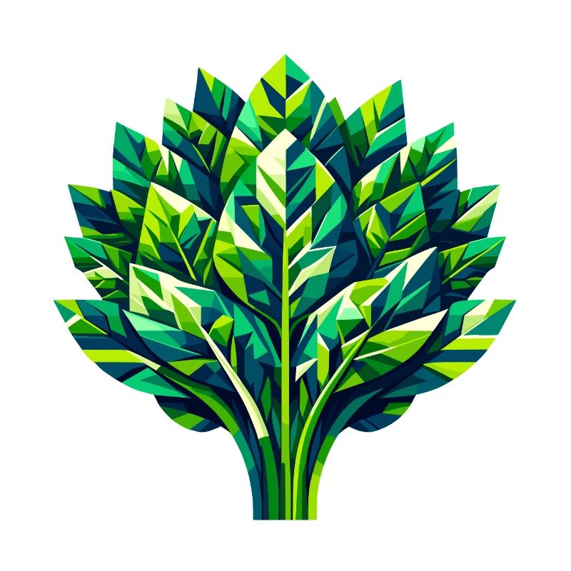 Splendeur géométrique des épinards : conception de feuilles vertes