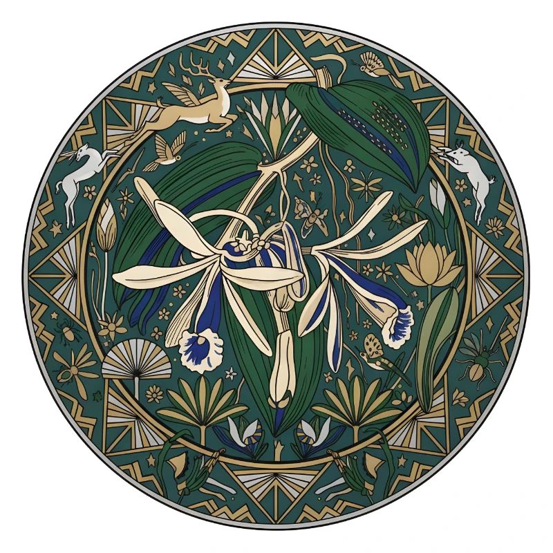 Orchidée vanille et feuillage