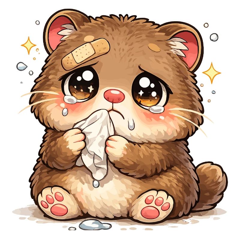 Consolation du ruban de larmes de chaton câlin