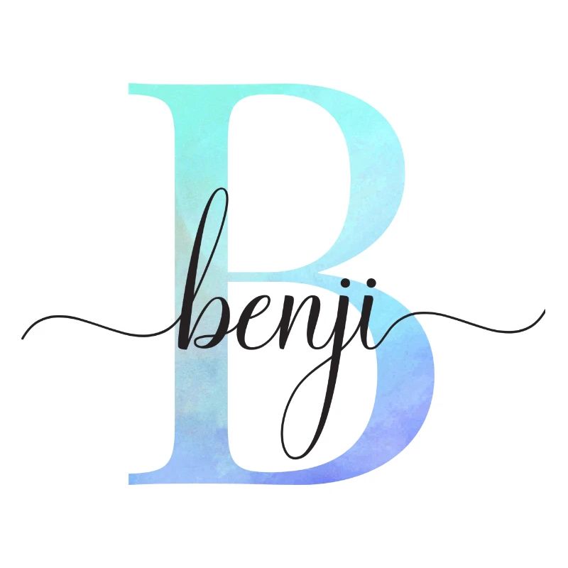 B| Monogram | Name | Benji | Watercolor