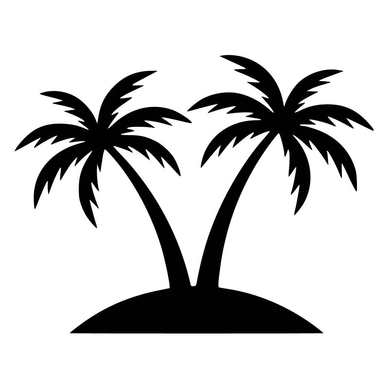 Silhouette de la plage de Palm Trees Island