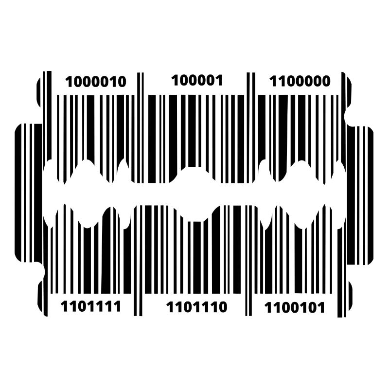 Rasierklinge mit geheim Code