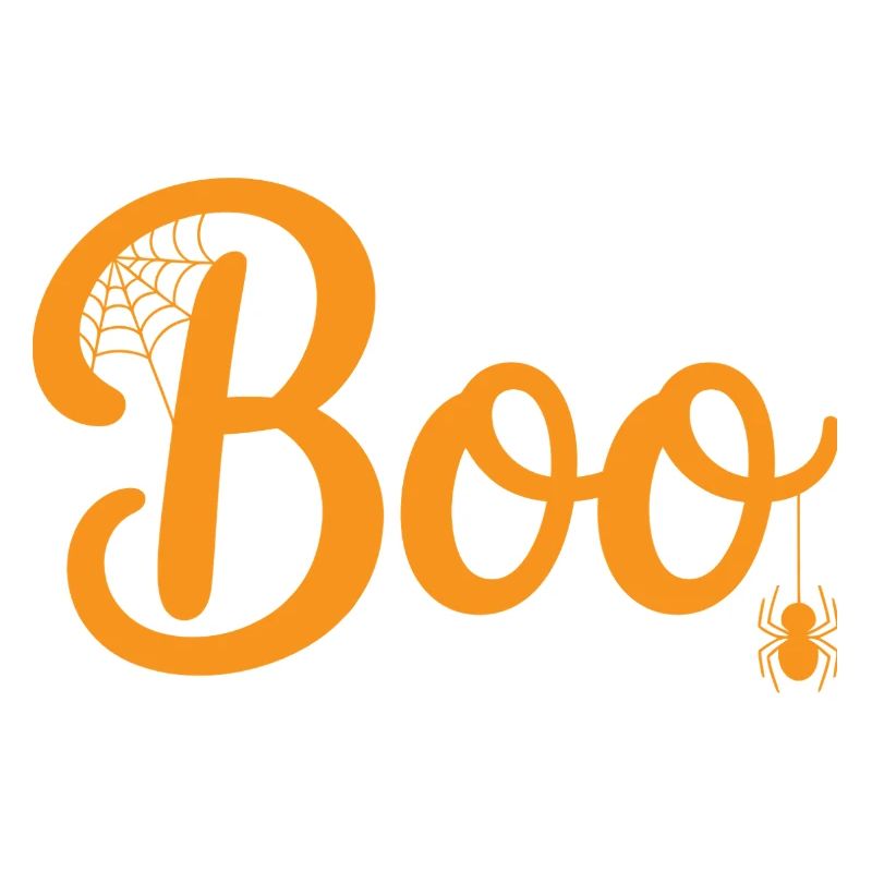 Boo Cobweb Orange Halloween
