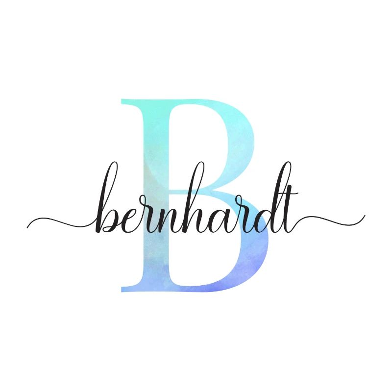 B| Monogram | Name | Bernhardt | Watercolor