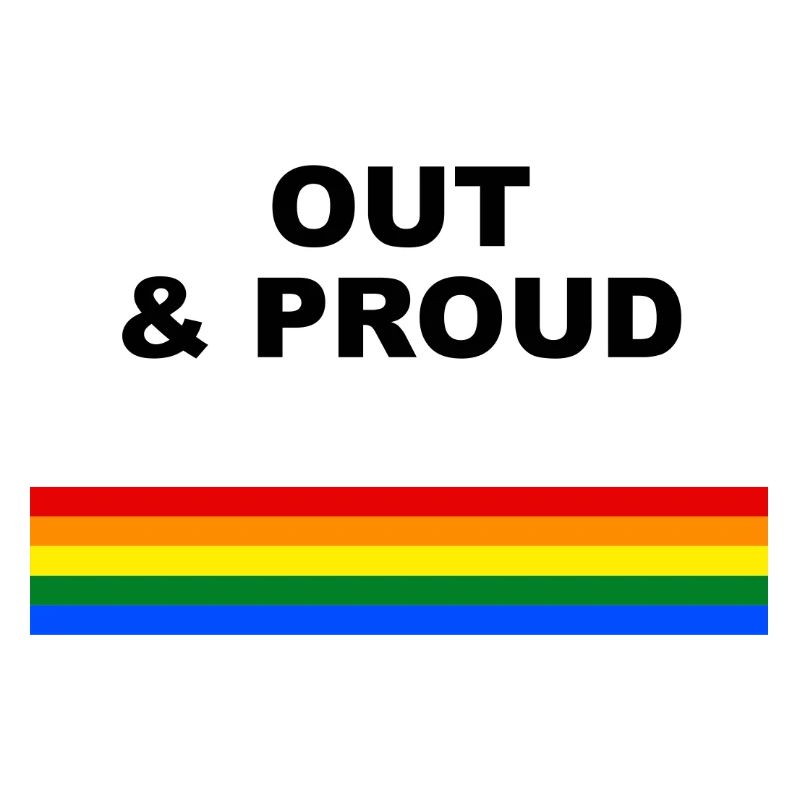 Design du drapeau arc-en-ciel Out & Proud