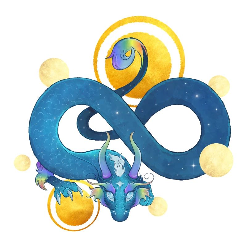 Blue Ink Spirits - Regenbogen Blauer Drache & Gold