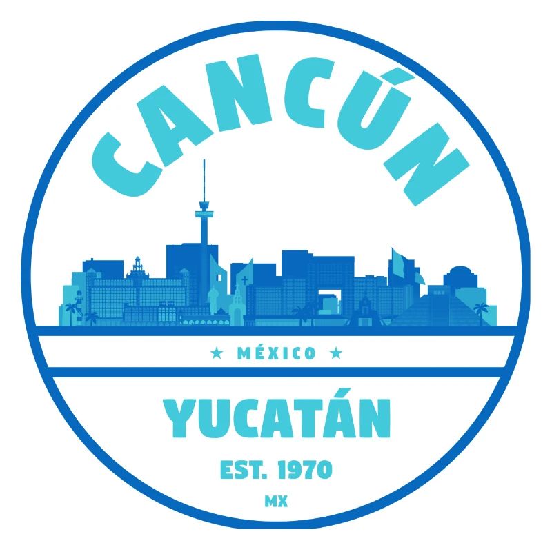 Cancún Yucatán Skyline Emblem