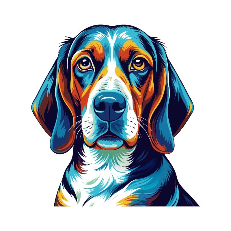 Treeing Walker Coonhound Dog Breed Cartoon Kawaii