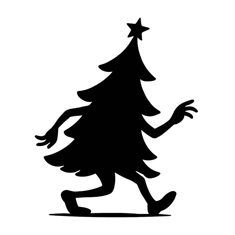 Illustration de silhouette d’arbre de Noël en cours d’exécution