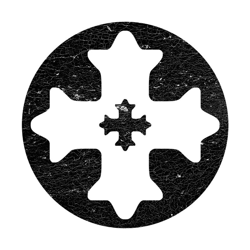 Eastern Coptic cross in black circle