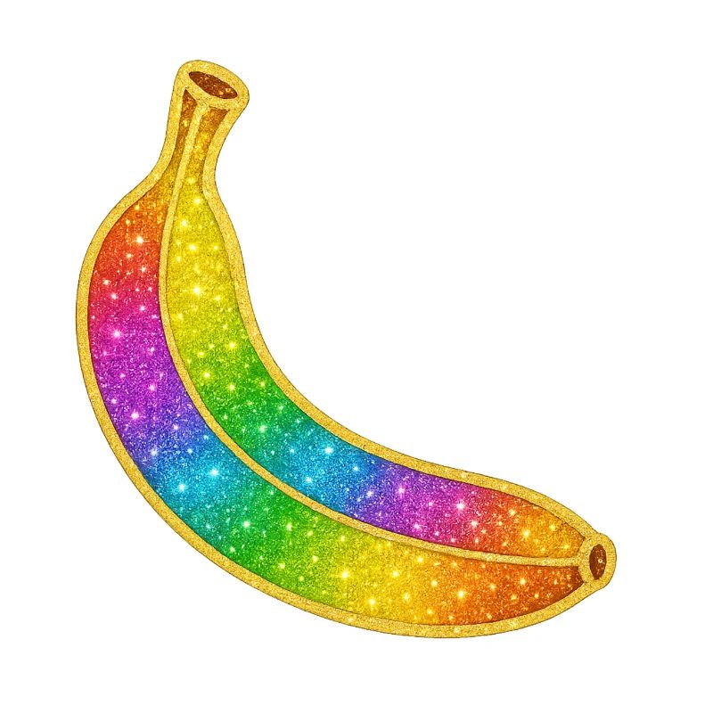 Regenbogen Glitzer-Banane