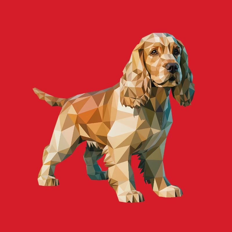 Cocker Spaniel - Cooles Low-Poly-Logo