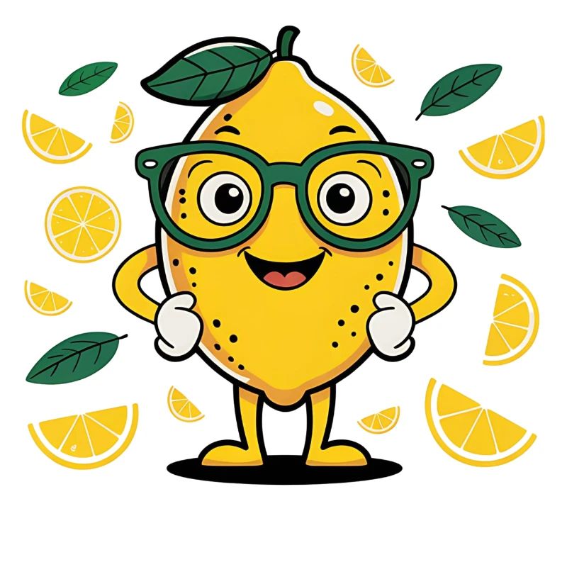 Zitrone mit Brille