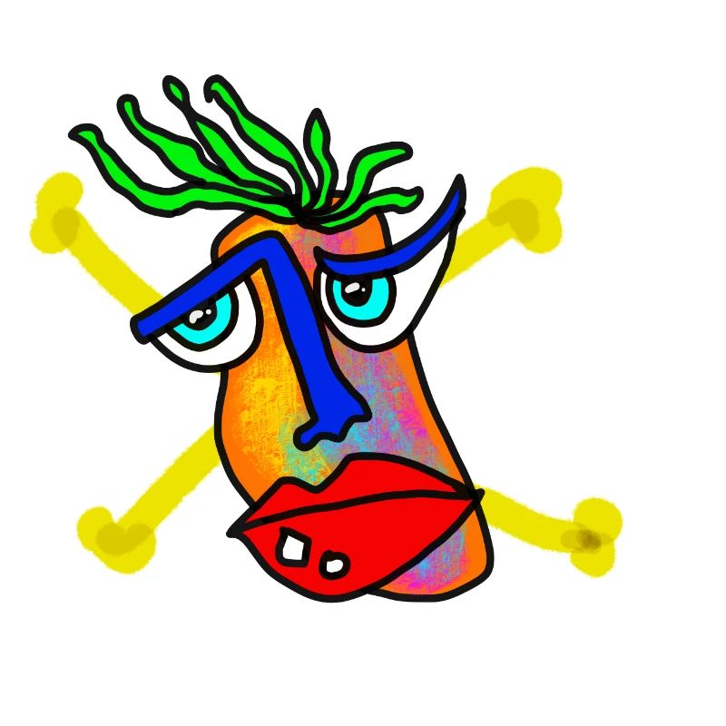 Buntes Gesicht mit Knochen-Backdrop