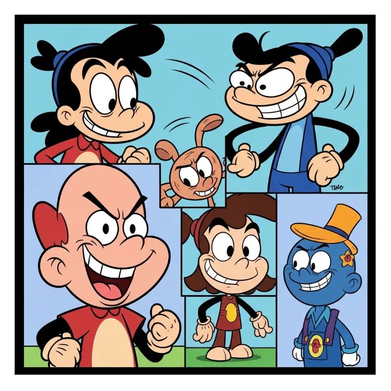 Retro Multicolor Comics Collage