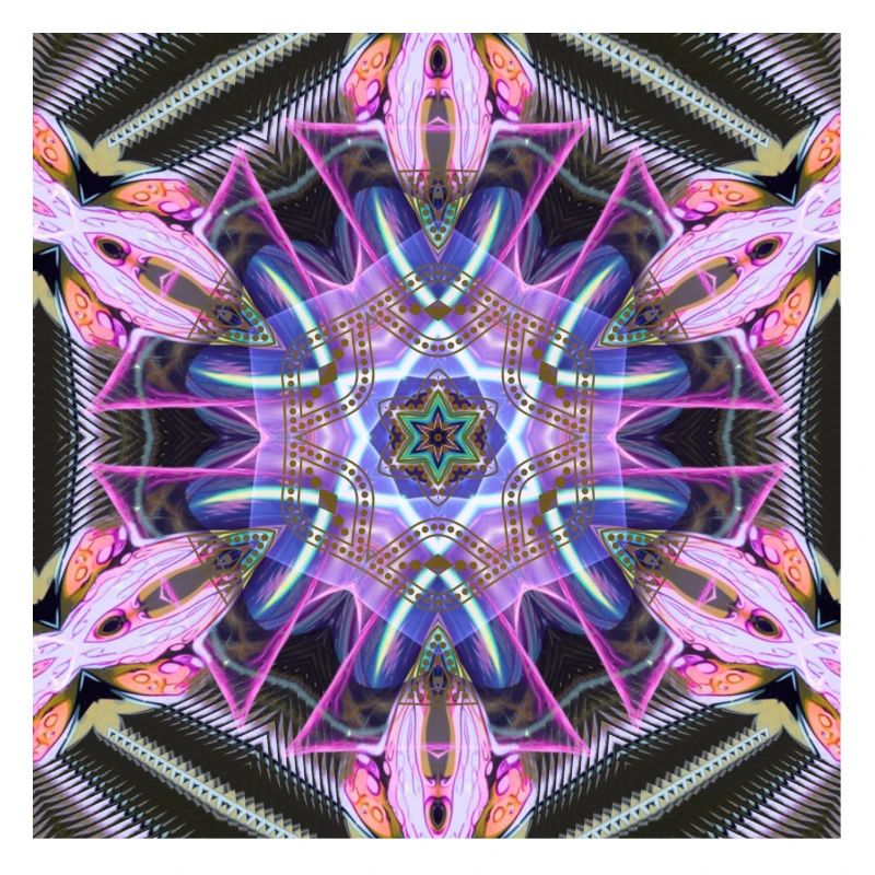 Psychedelic Neon Mandala Pattern