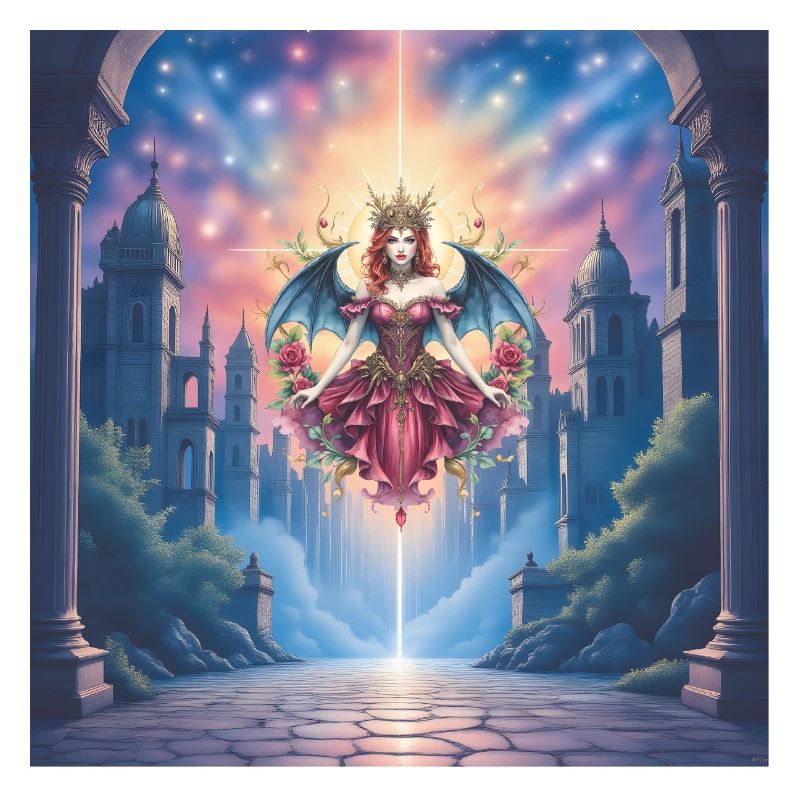 Winged Queen in Celestial Portal