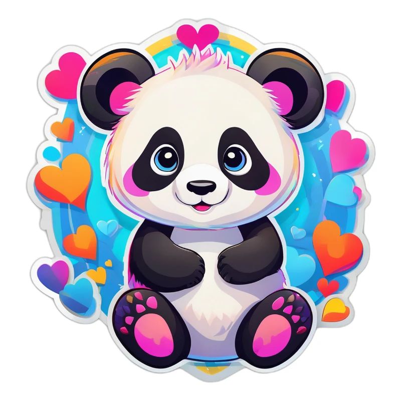 Regenbogenherz-Panda