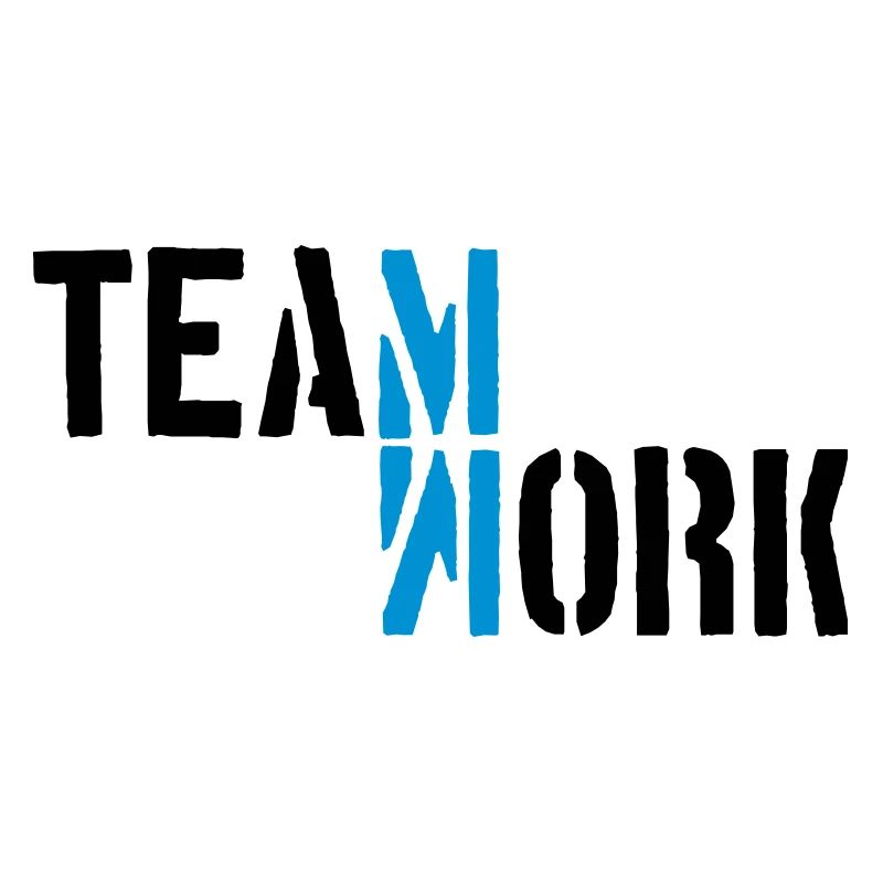 Bleu teamwork ombre miroir Logo Design Crew