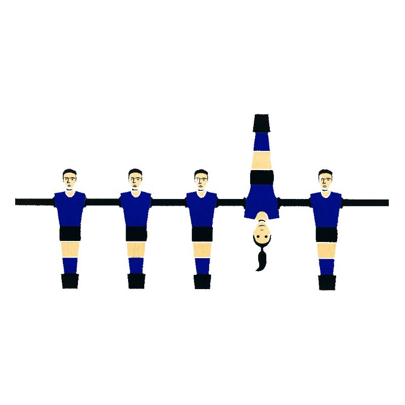 Stilisierte blaue Figuren