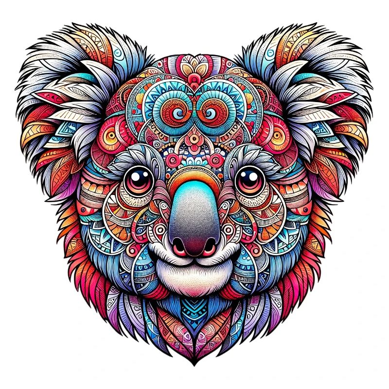 Koala decorated with Mandalas