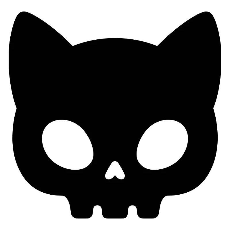 Cat Skull Silhouette | Cute Gothic Mask
