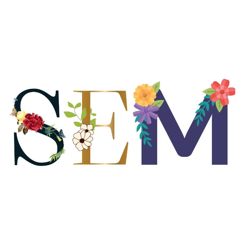 Nom SEM décoré de fleurs