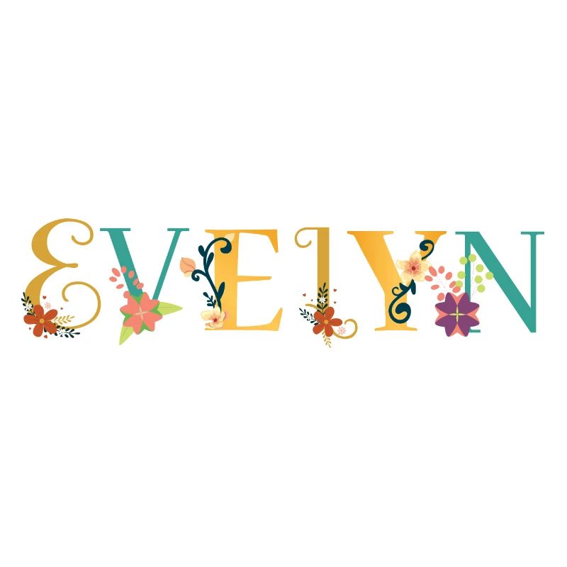EVELYN Art du nom avec fleurs brodées