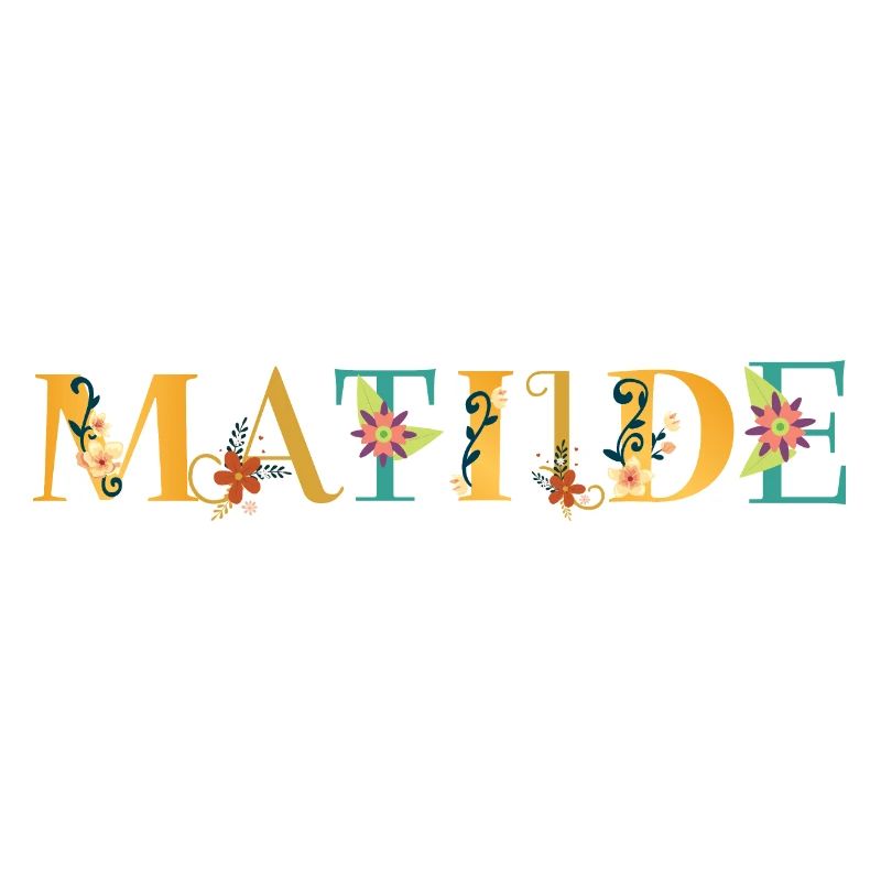 MATILDE Nom Art avec fleurs brodées