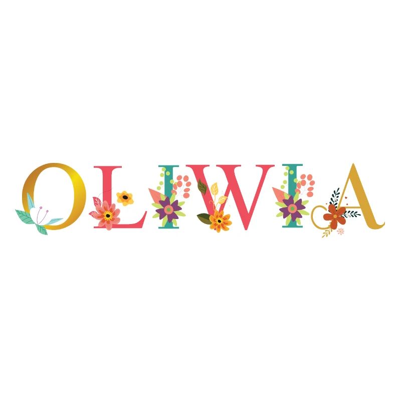Le nom d’OLIWIA est décoré de fleurs