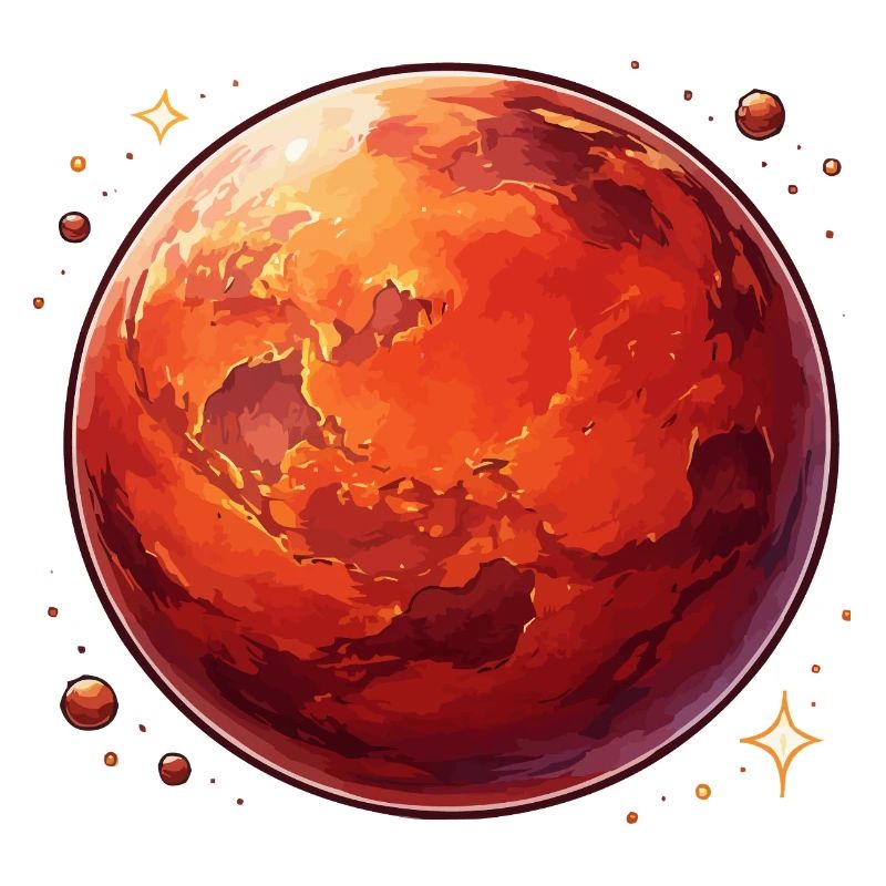 Roter Planet Mars kosmische Illustration