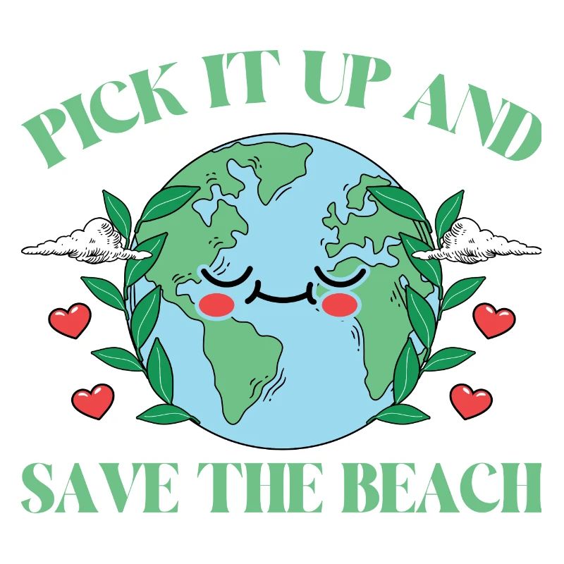 Bathing beach & sea plastic-free against pollution