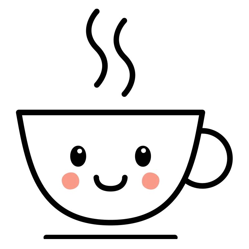 Kaffee, Tee oder Kakao Tasse mit kawaii Gesicht