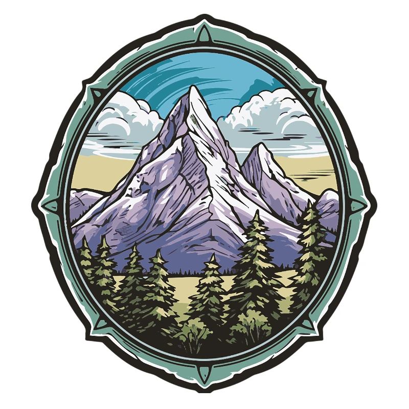 Mountain panorama in a forest frame