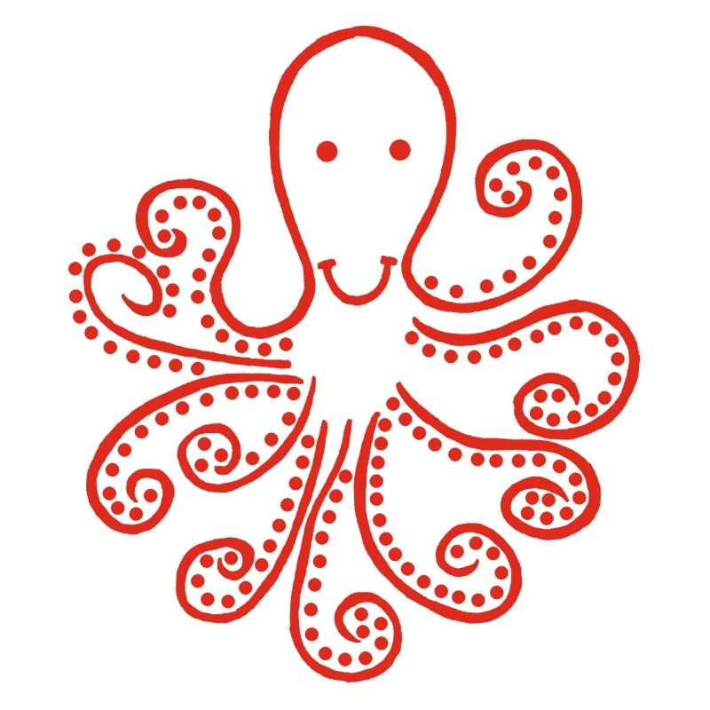 Strange red octopus