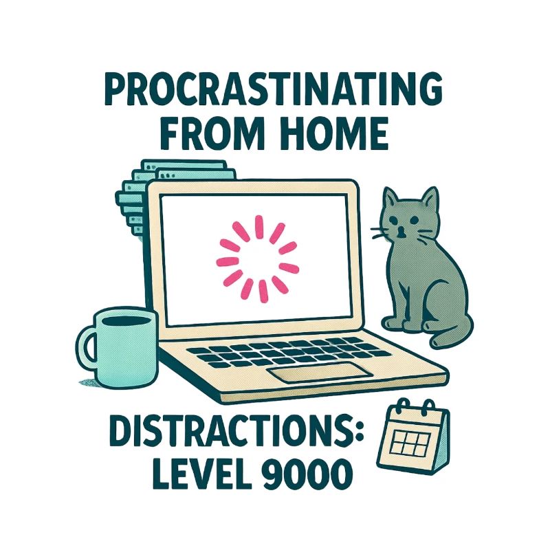 Humor, Prokrastination, Telearbeit, Chat und Kaffee