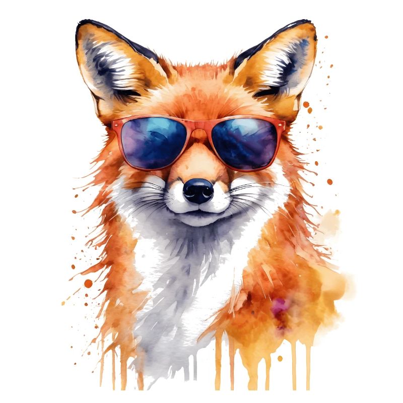 Fuchs Sonnenbrille Bunt Tier Design Print